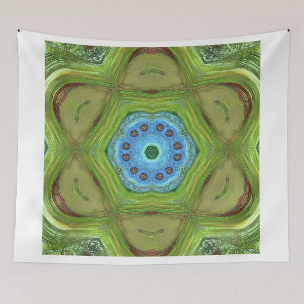 Item preview, Earthy Mandala Pattern with Blue Center designed and sold by DigitalGemArt.