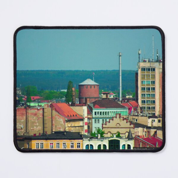 Item preview, City panorama with water tower and green trees designed and sold by Piotrek0001.