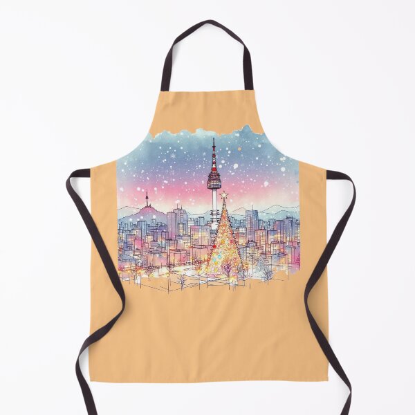 Item preview, Stunning 3D Night View of Seoul's Namsan Tower at Christmas, designed and sold by PaintMeWorld.
