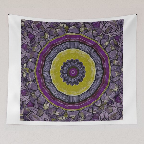Item preview, Purple, Yellow, Green Kaleidoscopic Circle Design designed and sold by DigitalGemArt.