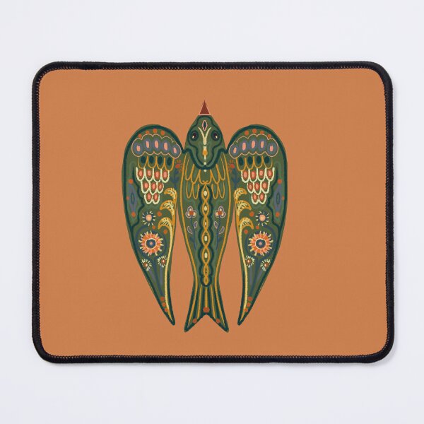 Item preview, Folklore bird, green swallow, folklore emblem, symbolic bird, colorful folklore pattern designed and sold by Dormitria.