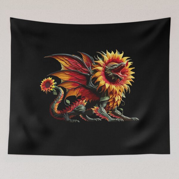 Item preview, Majestic Red Sunflower Dragon  designed and sold by Xsquilax.