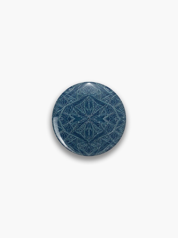 Thumbnail 1 of 3, Pin, Blue Embossed Star Pattern designed and sold by DigitalGemArt.