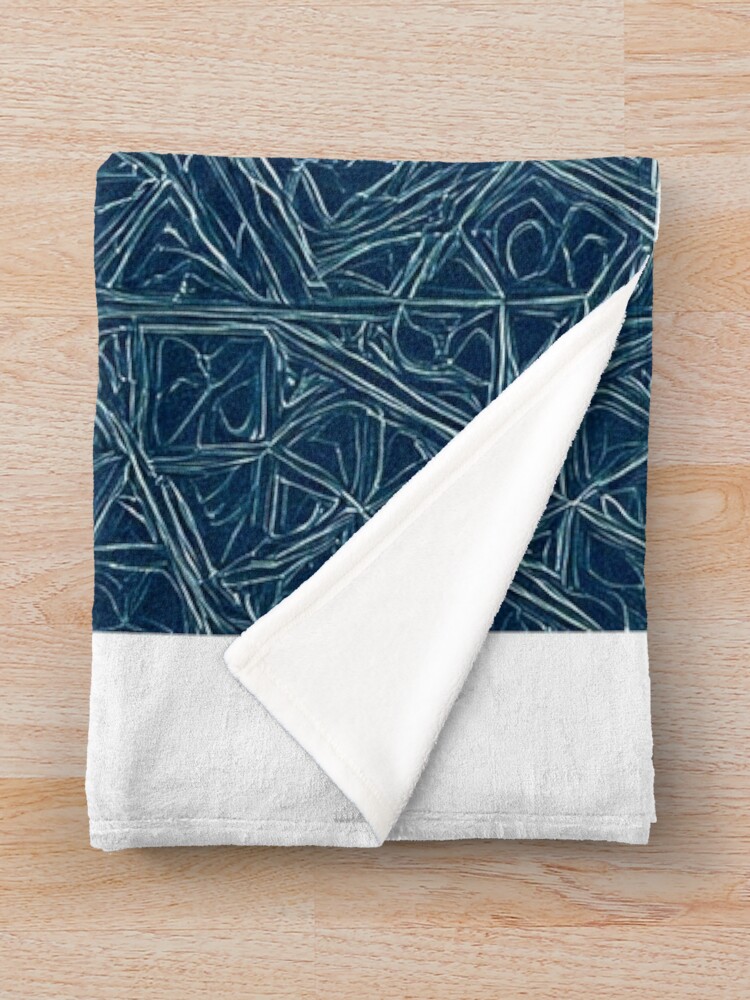 Thumbnail 3 of 6, Throw Blanket, Blue Embossed Star Pattern designed and sold by DigitalGemArt.