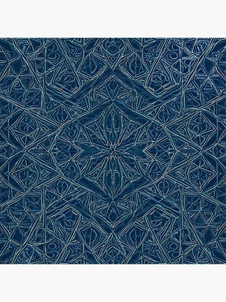 Thumbnail 3 of 3, Poster, Blue Embossed Star Pattern designed and sold by DigitalGemArt.