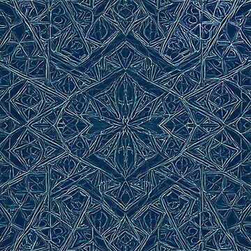 Artwork thumbnail, Blue Embossed Star Pattern by DigitalGemArt