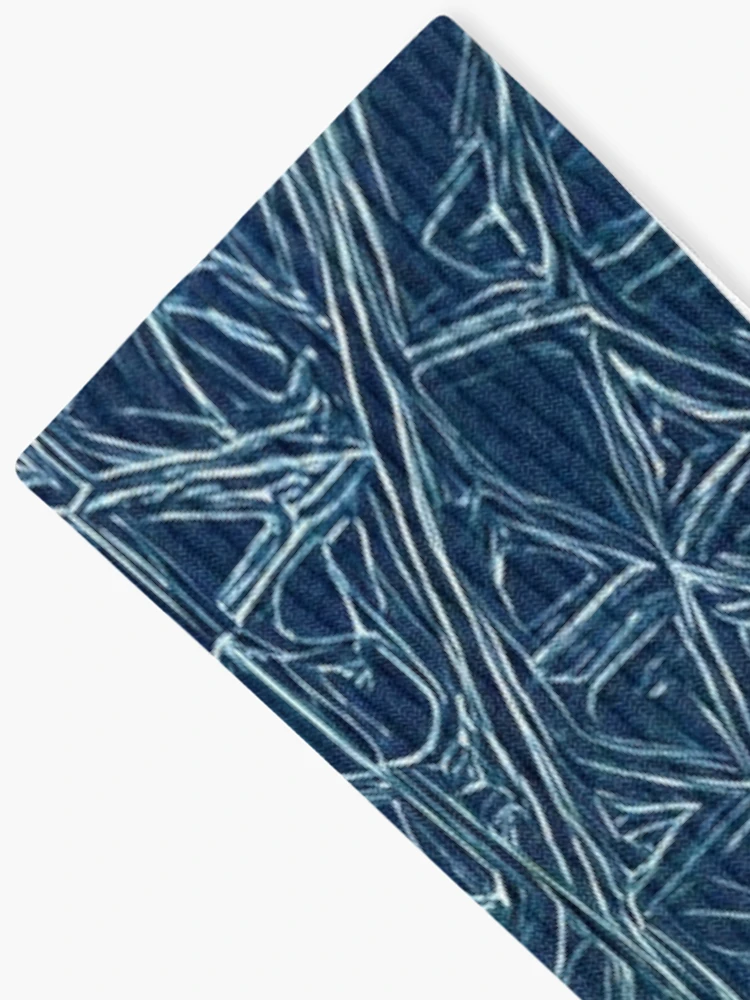 Thumbnail 2 of 5, Socks, Blue Embossed Star Pattern designed and sold by DigitalGemArt.