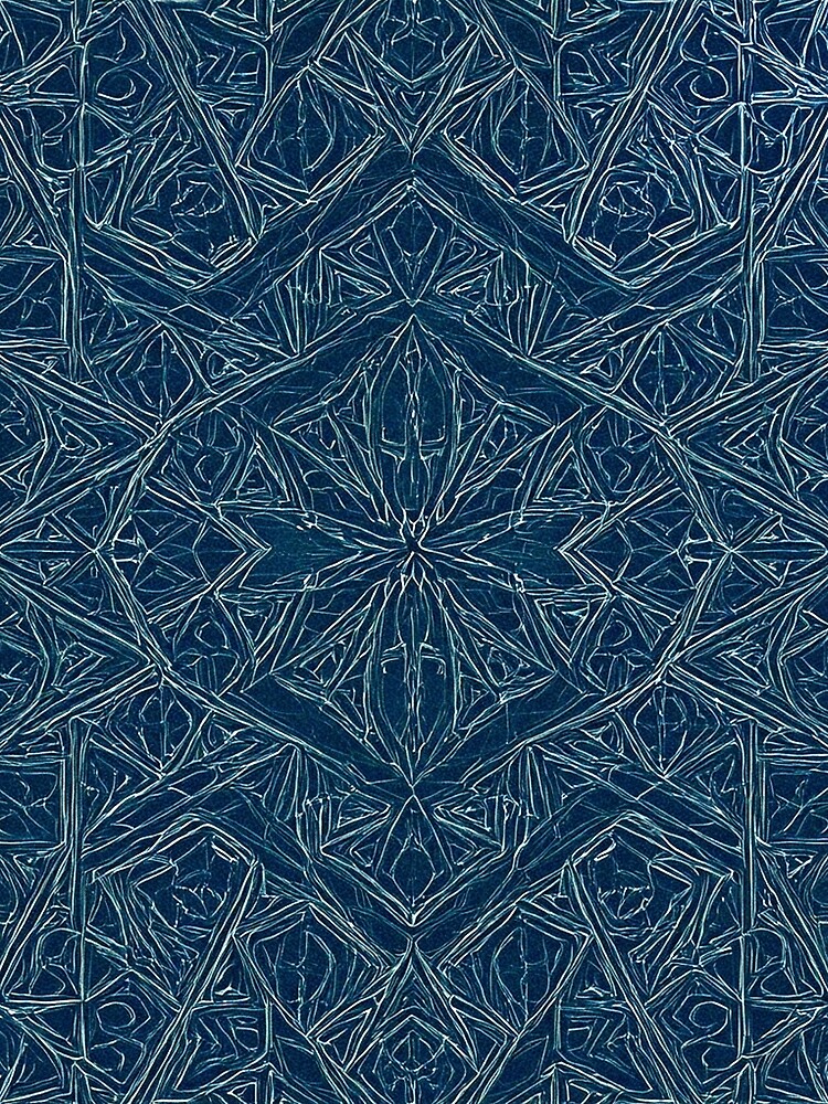 Thumbnail 3 of 3, Scarf, Blue Embossed Star Pattern designed and sold by DigitalGemArt.