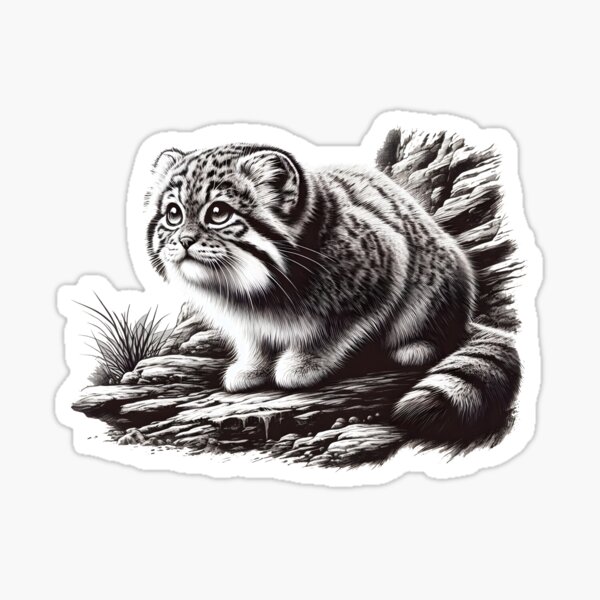 Vista previa del artículo con la obra «Arte gráfico del gato manul», diseñado y vendido por Marichkaart.