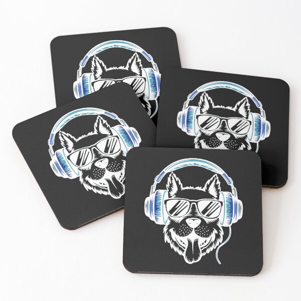 Item preview, DJ dog, dog in headphones, funky music  designed and sold by Dot1001.
