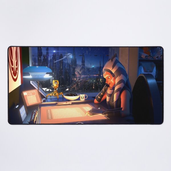 Vista previa del artículo con la obra «Ahsoka Tano estudiando», diseñado y vendido por Holocron-VFX.