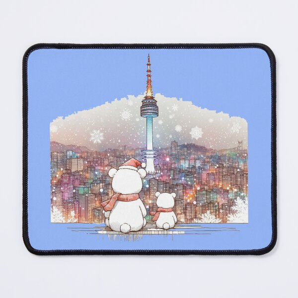 Item preview, Stunning 3D Night View of Seoul's Namsan Tower at Christmas, designed and sold by PaintMeWorld.