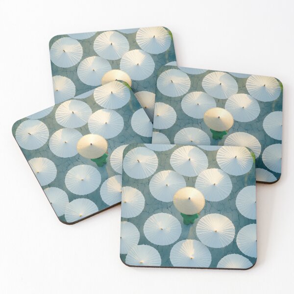 Item preview, Overhead view of white umbrellas and person in center. designed and sold by Artessie.