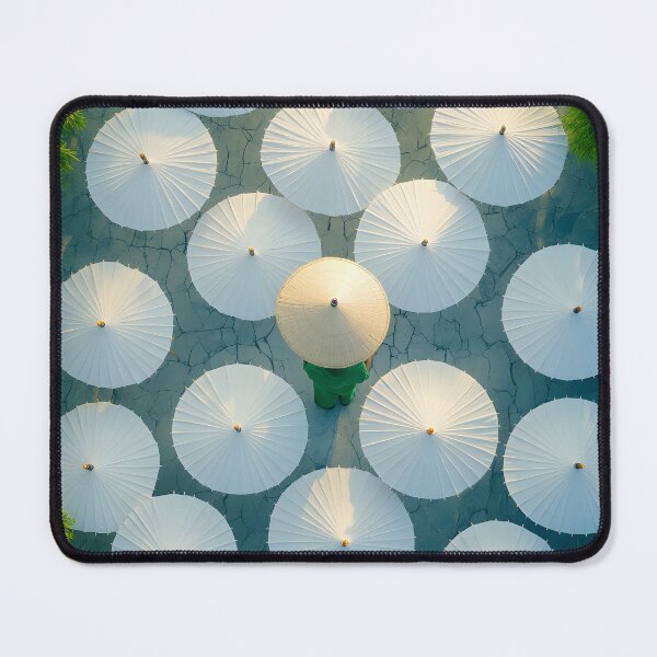 Item preview, Overhead view of white umbrellas and person in center. designed and sold by Artessie.