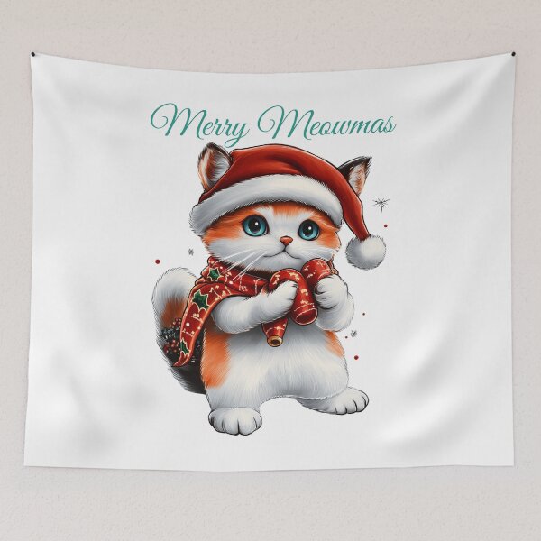 Item preview, Christmas Cat, Festive Kitty, Cute Santa Cat, Merry Meowmas, Holiday Pet Art designed and sold by BukkyStory.