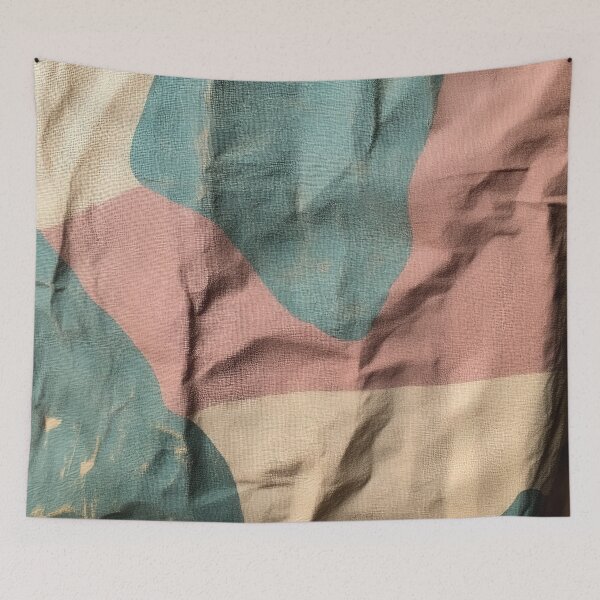 Item preview, Abstract fabric design with colorful patterns designed and sold by brandway.