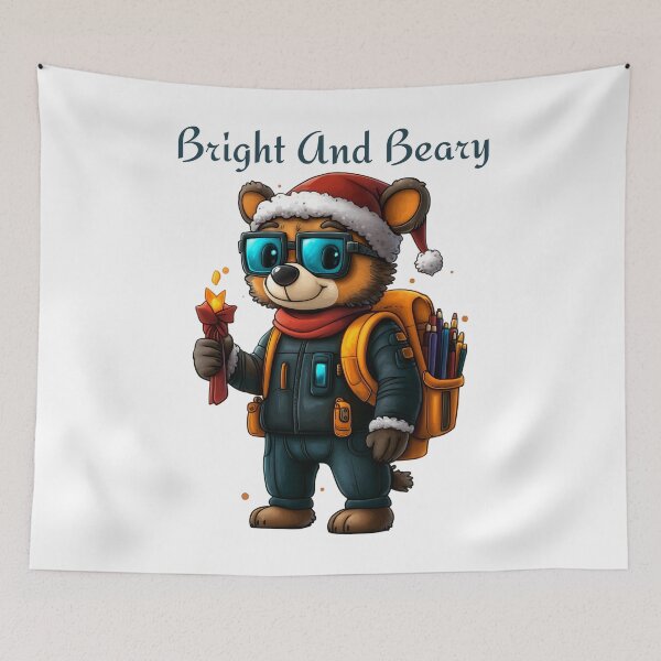 Item preview, Bright And Beary, Christmas Bear Art, Festive Backpack Bear, Cute Holiday Bear, Santa Bear Design designed and sold by BukkyStory.