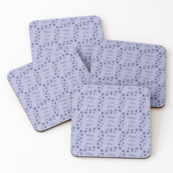 Item preview, Pattern with the inscription "Happy New Year !" with purple snowflakes designed and sold by Cherevan.