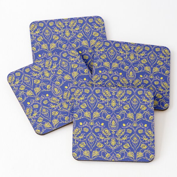 Item preview, Blue Yellow Gold Floral Design designed and sold by DigitalGemArt.