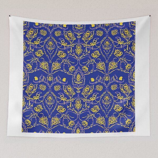 Item preview, Blue Yellow Gold Floral Design designed and sold by DigitalGemArt.