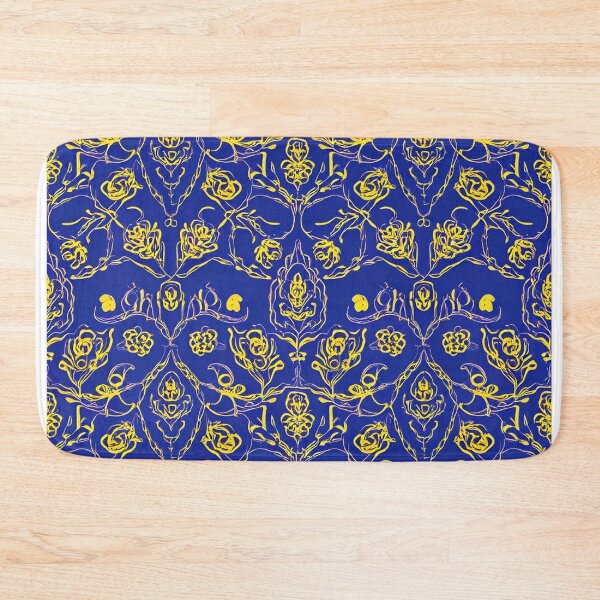 Item preview, Blue Yellow Gold Floral Design designed and sold by DigitalGemArt.