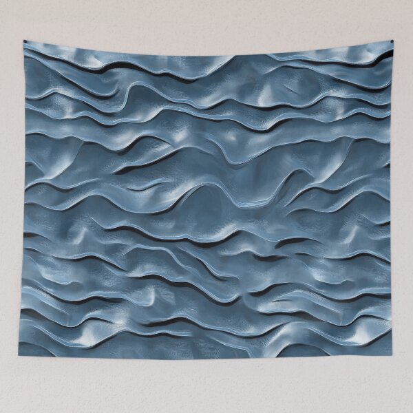 Item preview, Textured waves in smooth blue surface designed and sold by brandway.