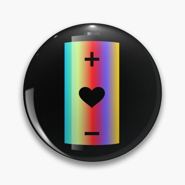 Item preview, Rainbow heart battery designed and sold by Monddesign333.