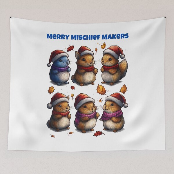 Item preview, Merry Mischief Makers, Christmas Hamsters, Festive Rodents, Cute Holiday Animals, Santa Hat Critters designed and sold by BukkyStory.