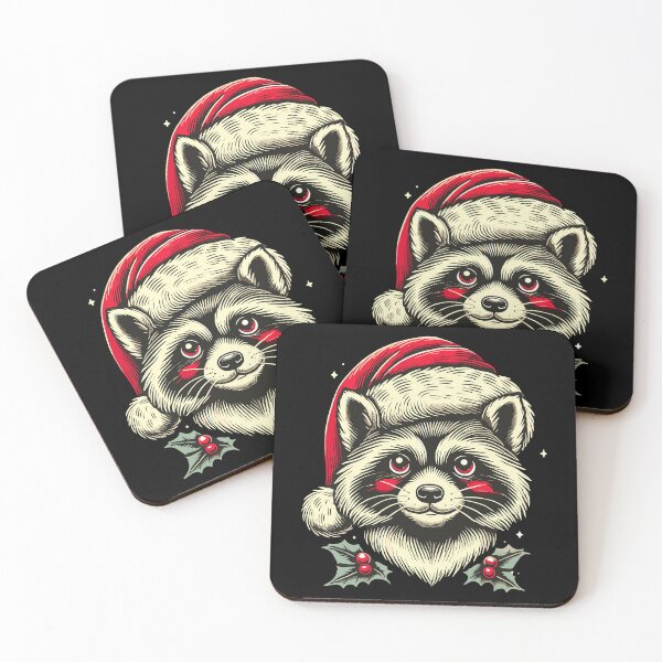 Item preview, Festive Christmas Raccoon With Holly designed and sold by LuminOrb.