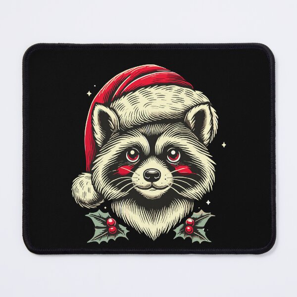 Item preview, Festive Christmas Raccoon With Holly designed and sold by LuminOrb.