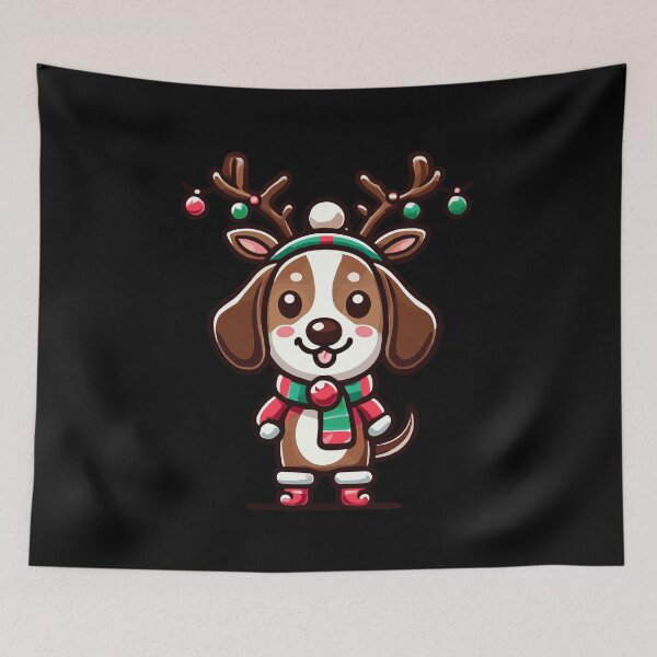 Item preview, Festive Reindeer Puppy Christmas Cheer designed and sold by LuminOrb.