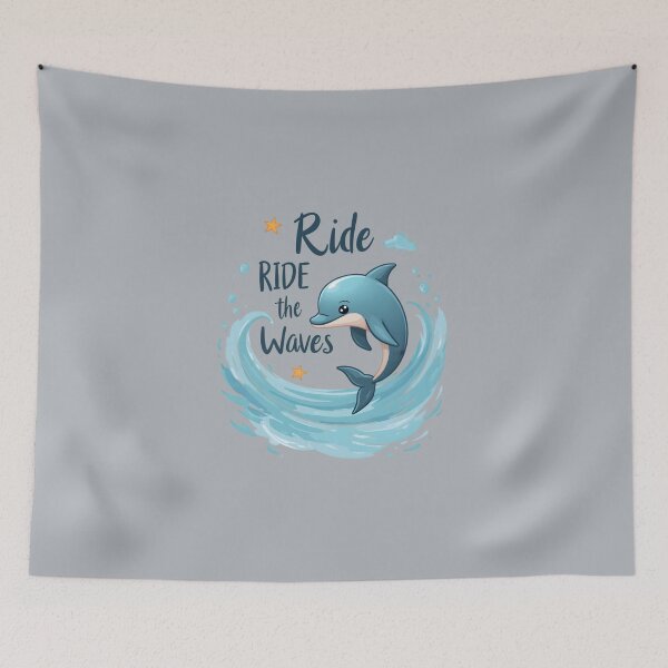 Item preview, Ride the waves cute dolphin designed and sold by FriendlyLlama.