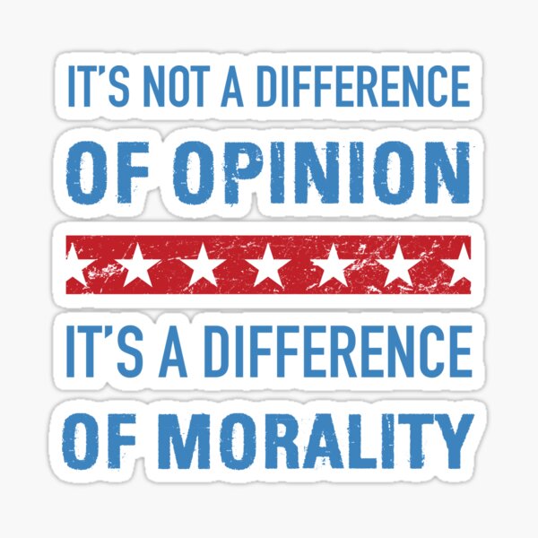 Vista previa del artículo con la obra «Diferencia de moralidad contra Trump», diseñado y vendido por thepixelgarden.