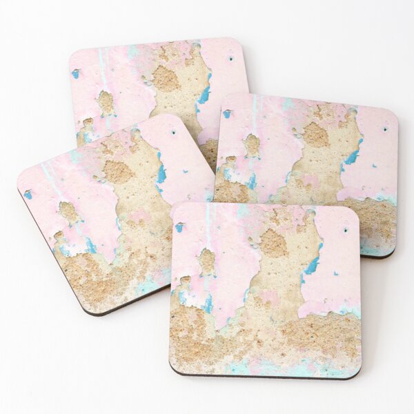 Item preview, The weathered pink painted cement wall background shows signs of peeling, cracks, and dampness designed and sold by MTShoppingLine.