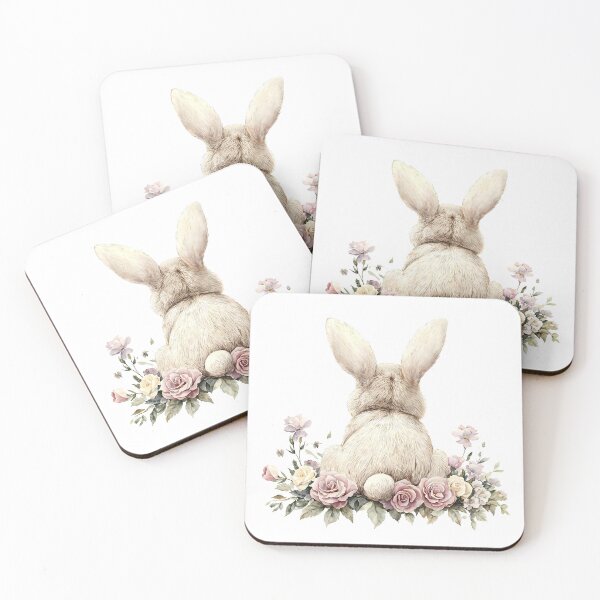 Item preview, Fluffy Bunny with Floral Wreath designed and sold by Anastasiia Yurevych.