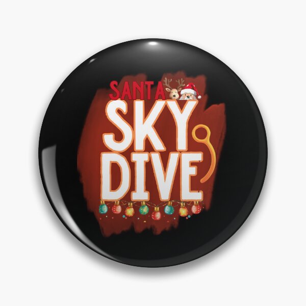 Item preview, Skydiving Parachuter Christmas Santa - pin designed and sold by youraircraftart.
