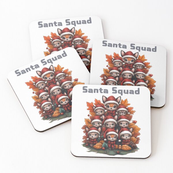 Item preview, Santa Squad, Christmas Animal Group, Festive Woodland Friends, Holiday Animal Art, Cute Santa Creatures designed and sold by BukkyStory.