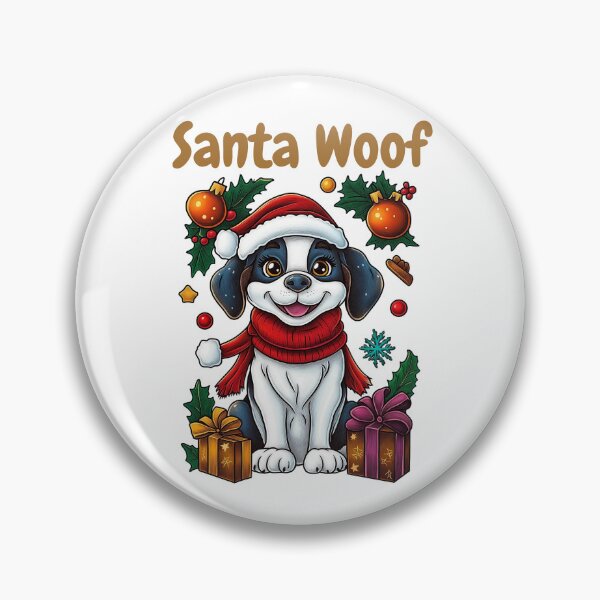 Item preview, Santa Woof, Christmas Puppy, Festive Dog Art, Holiday Pet Design, Santa Hat Dog designed and sold by BukkyStory.
