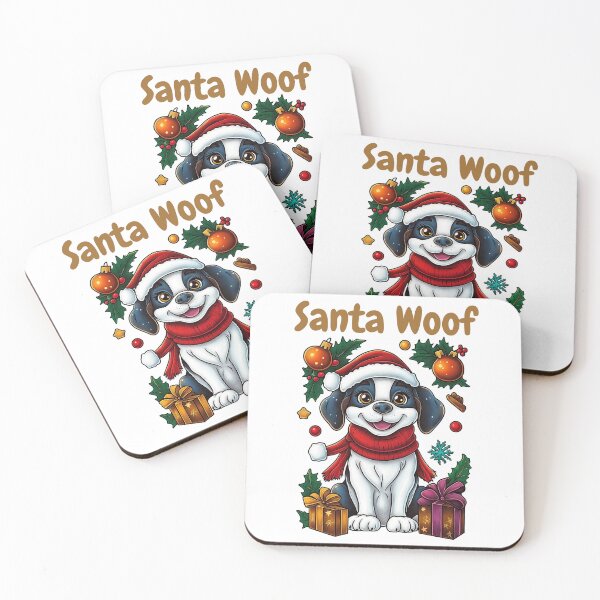 Item preview, Santa Woof, Christmas Puppy, Festive Dog Art, Holiday Pet Design, Santa Hat Dog designed and sold by BukkyStory.