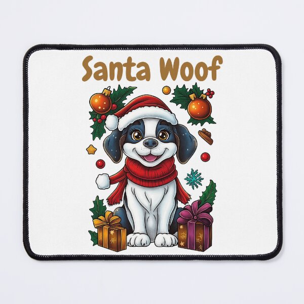 Item preview, Santa Woof, Christmas Puppy, Festive Dog Art, Holiday Pet Design, Santa Hat Dog designed and sold by BukkyStory.