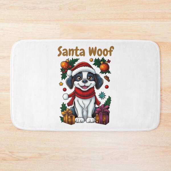 Item preview, Santa Woof, Christmas Puppy, Festive Dog Art, Holiday Pet Design, Santa Hat Dog designed and sold by BukkyStory.