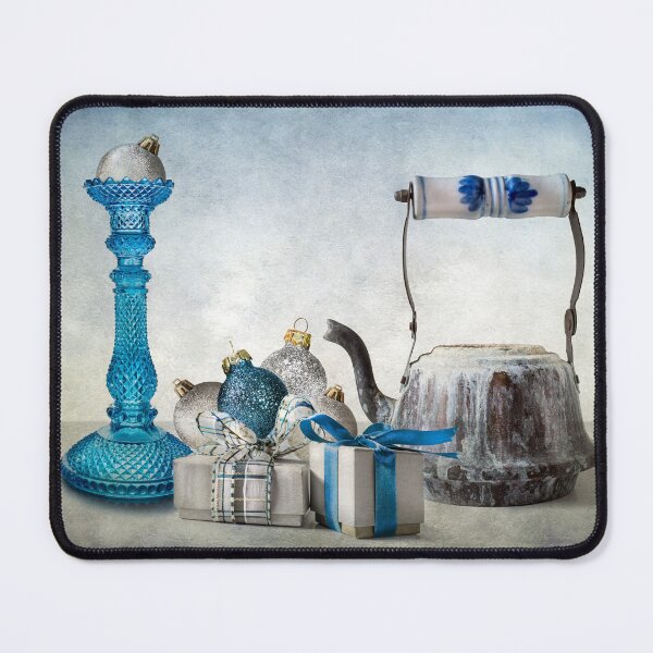 Item preview, Christmas still life in blue and silver designed and sold by Barbara Corvino.