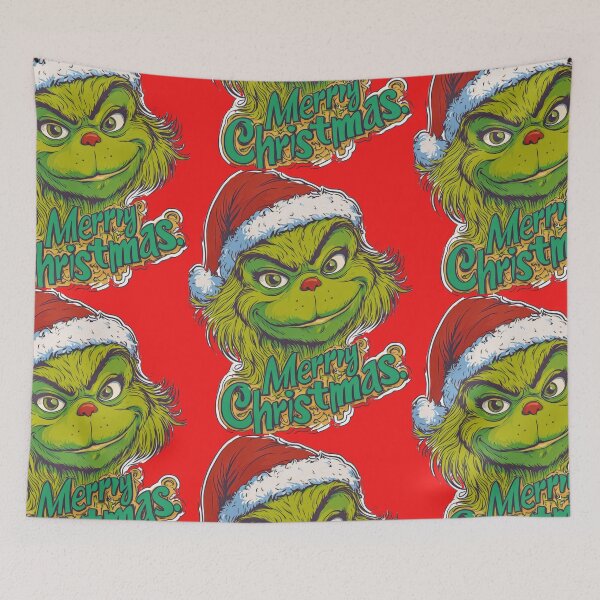 Item preview, Colorful Grinch Merry Christmas Art designed and sold by ABArtByAlexST.
