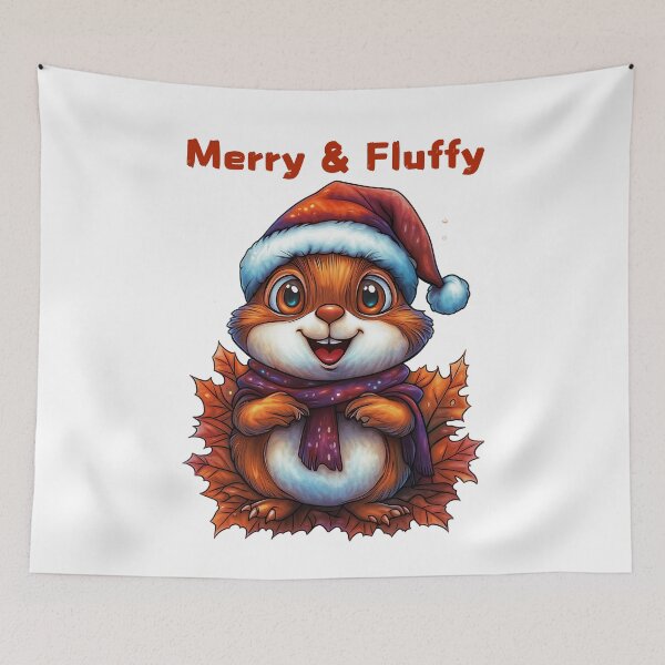 Item preview, Merry & Fluffy, Christmas Hamster, Festive Pet Design, Holiday Animal Art, Santa Hat Hamster designed and sold by BukkyStory.