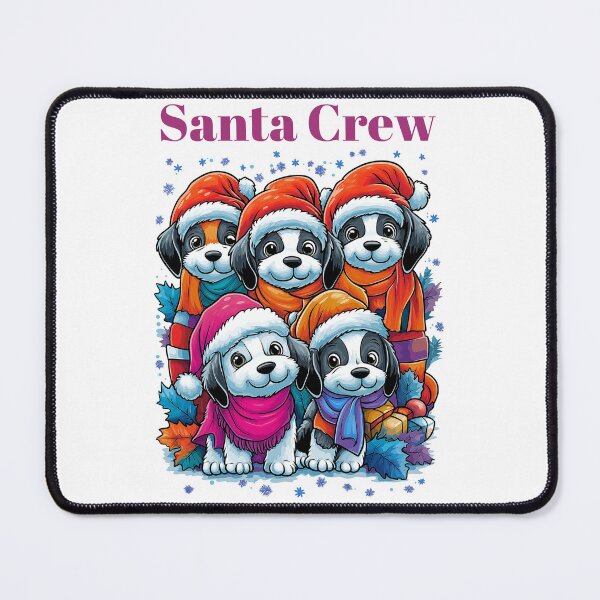 Item preview, Santa Crew, Christmas Puppy Group, Festive Dog Pack, Holiday Pet Design, Santa Hat Puppies designed and sold by BukkyStory.