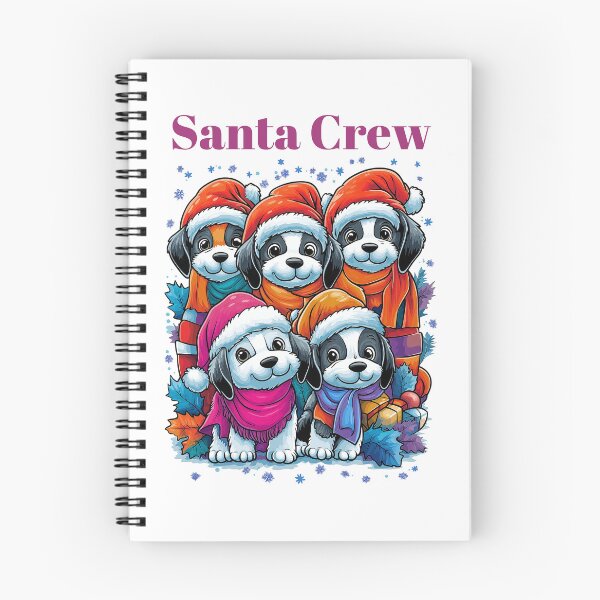 Item preview, Santa Crew, Christmas Puppy Group, Festive Dog Pack, Holiday Pet Design, Santa Hat Puppies designed and sold by BukkyStory.