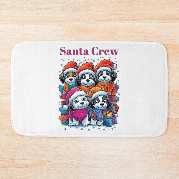 Item preview, Santa Crew, Christmas Puppy Group, Festive Dog Pack, Holiday Pet Design, Santa Hat Puppies designed and sold by BukkyStory.