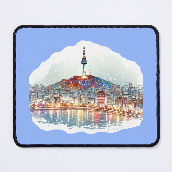 Item preview, Copy of Stunning 3D Night View of Seoul's Namsan Tower at Christmas,  designed and sold by PaintMeWorld.