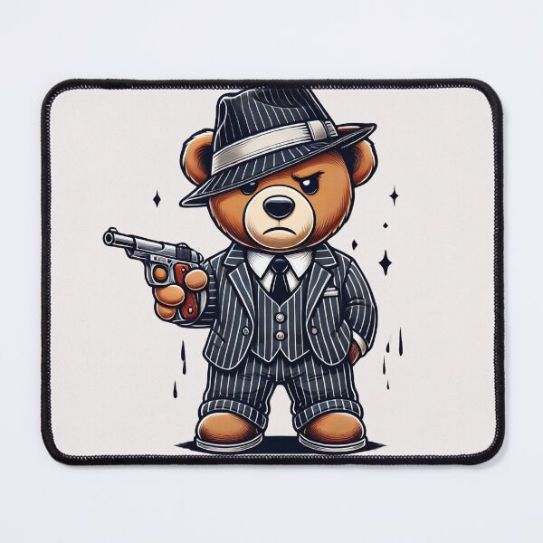 Item preview, T-SHIRT TEDDY BEAR ,Teddy Bear Gangster in Pinstripe Suit with Tommy Gun designed and sold by EpicBuy.