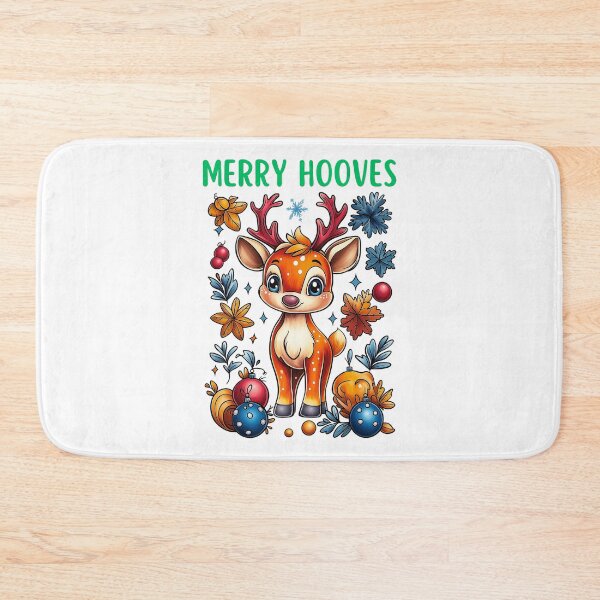Item preview, Merry Hooves, Christmas Reindeer, Festive Deer Art, Holiday Animal Design, Cute Woodland Deer designed and sold by BukkyStory.
